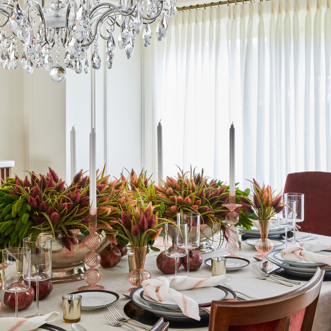 Kim Seybert Iris Blush Candlestick Set of 2