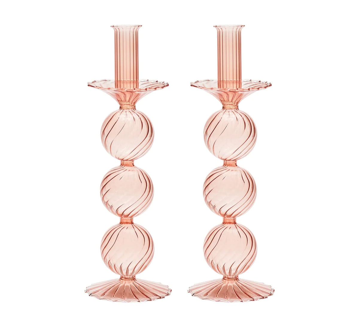 Kim Seybert Iris Blush Candlestick Set of 2