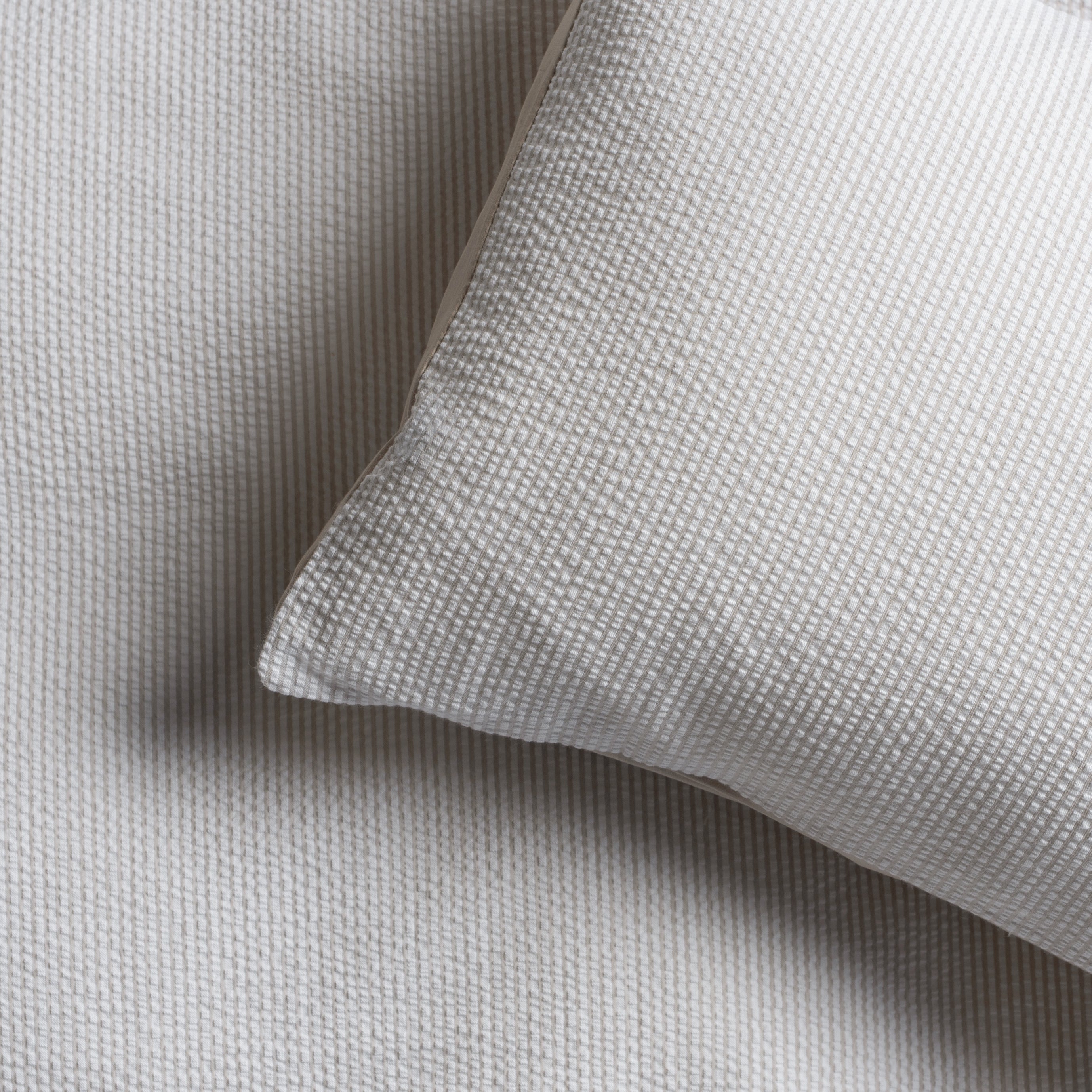 Seersucker Taupe Crib Linen