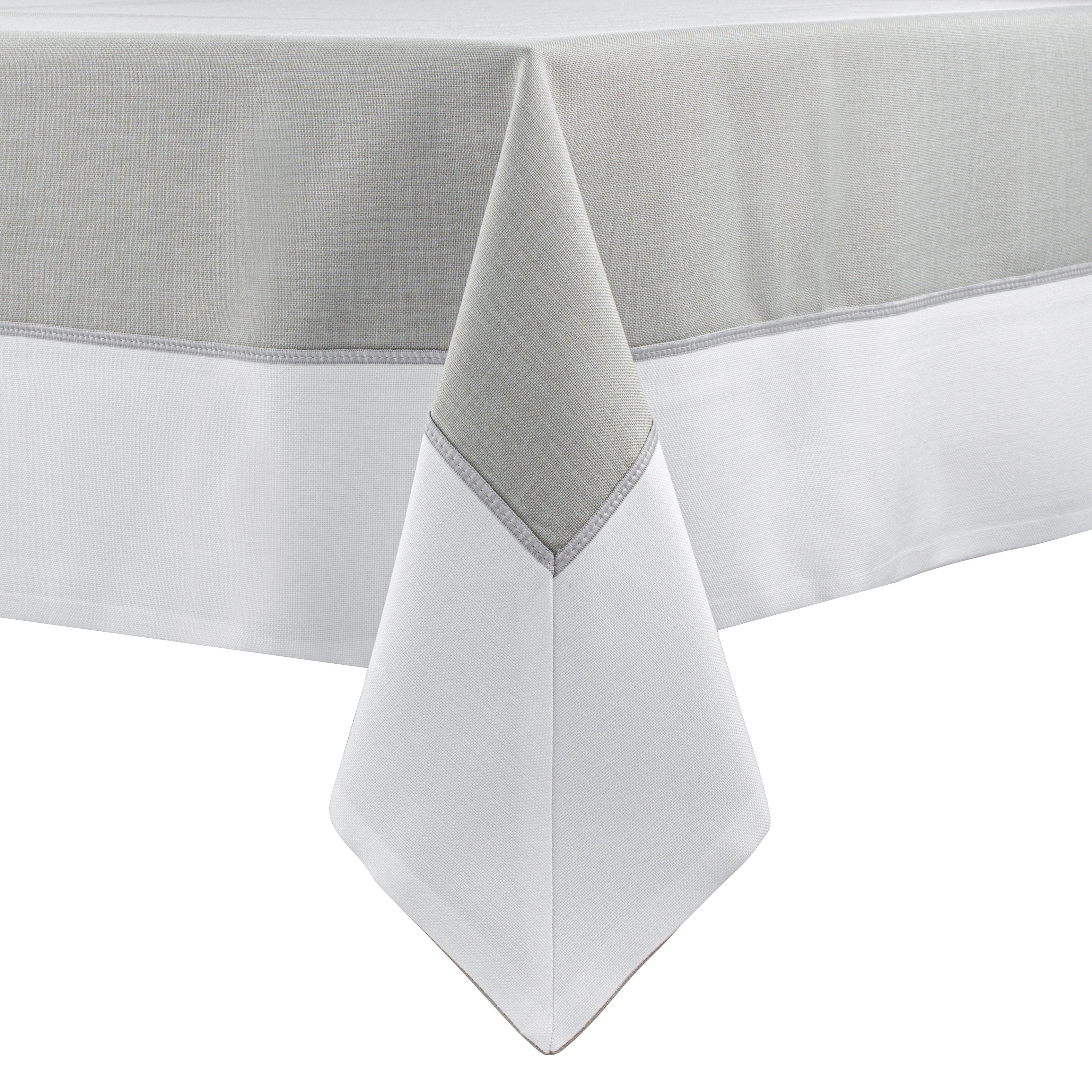 Linen tablecloth, 180x280. White popular with 4-5 cm border in ecru colour - dedicated offer.