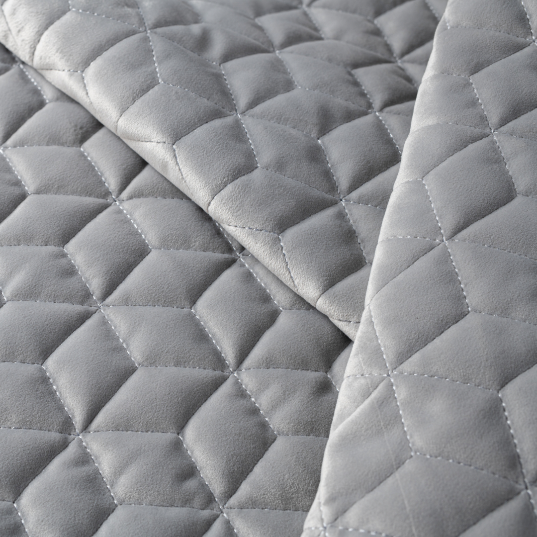 Honeycomb Quilted Silver Tablecloth