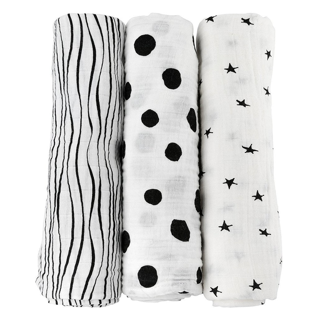 B&W Abstract Swaddle Blanket Set