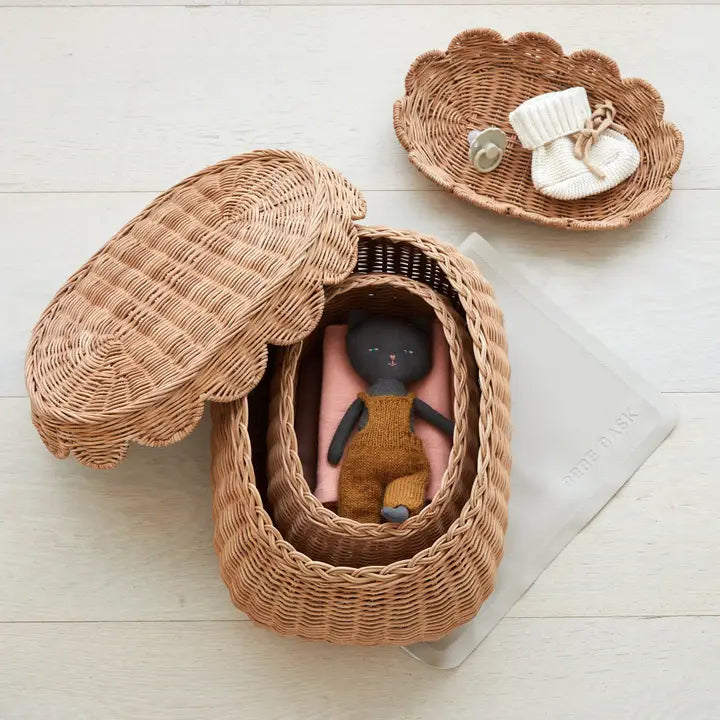 Flora Duo Rattan Basket Set - Mocca