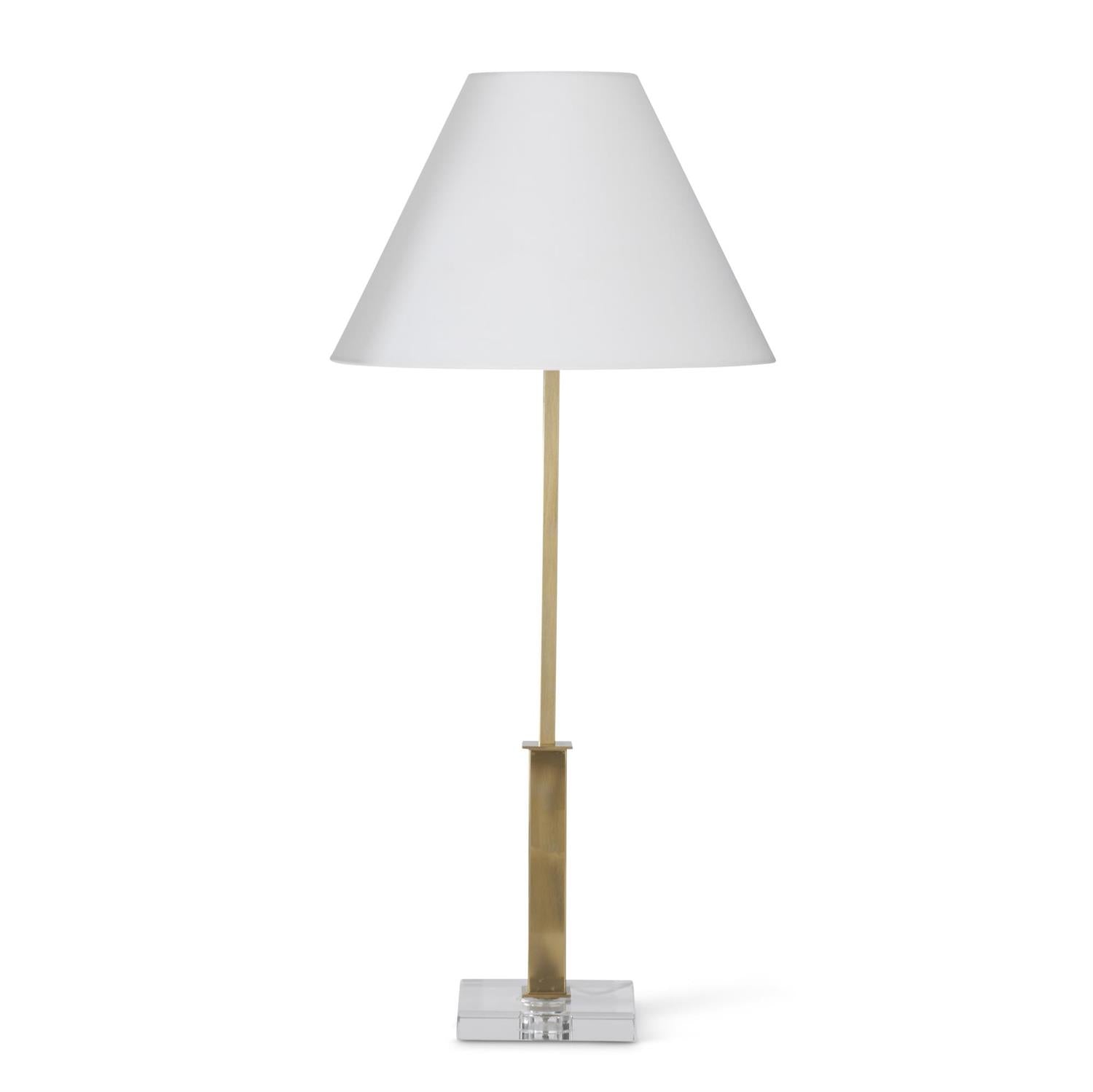 Gold Spine Lamp on Crystal Glass Base