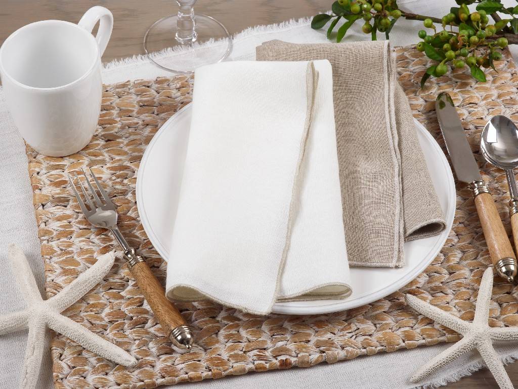 Stonewashed Stitch Border Napkin 4PC