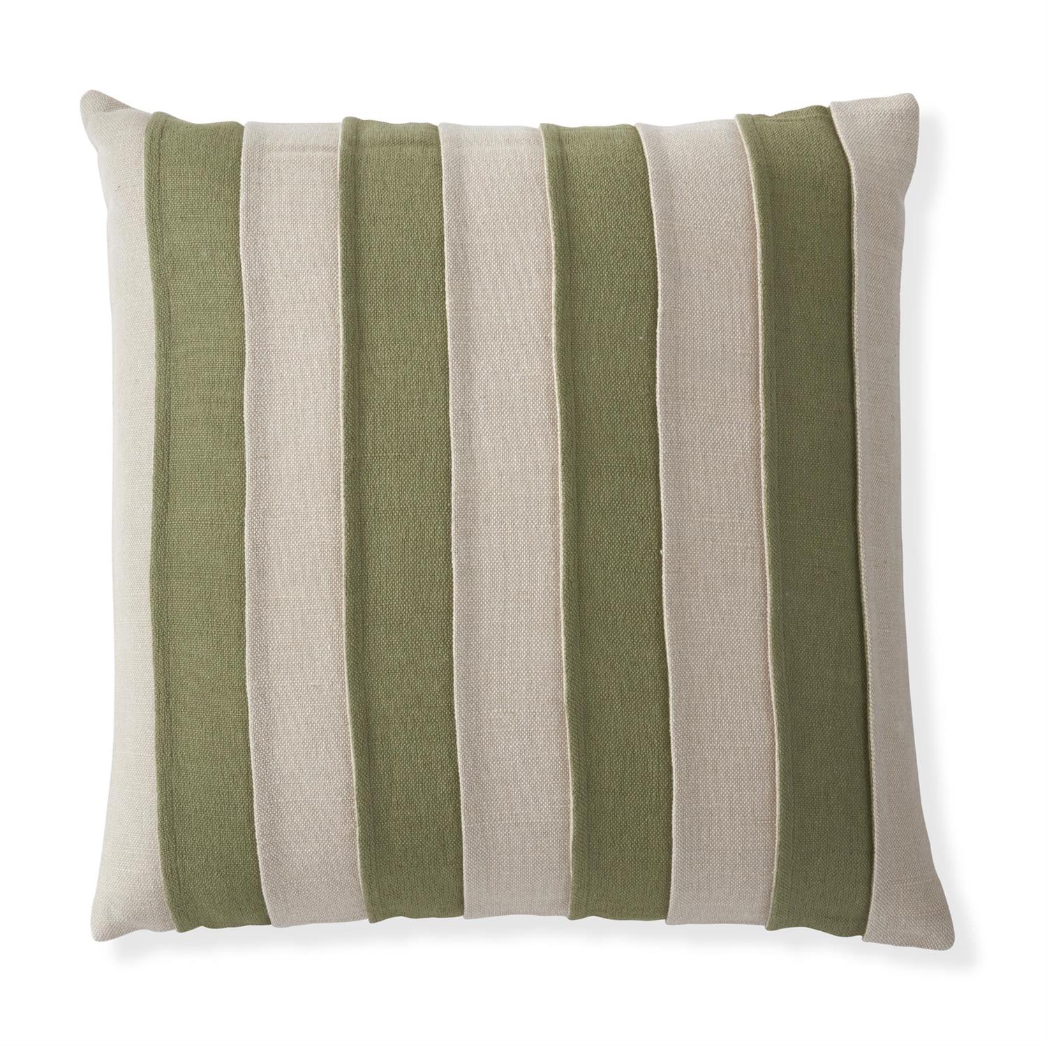 Sage Green & Tan Striped Pillow