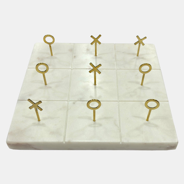 Marble Tic-Tac-Toe with Gold X & O