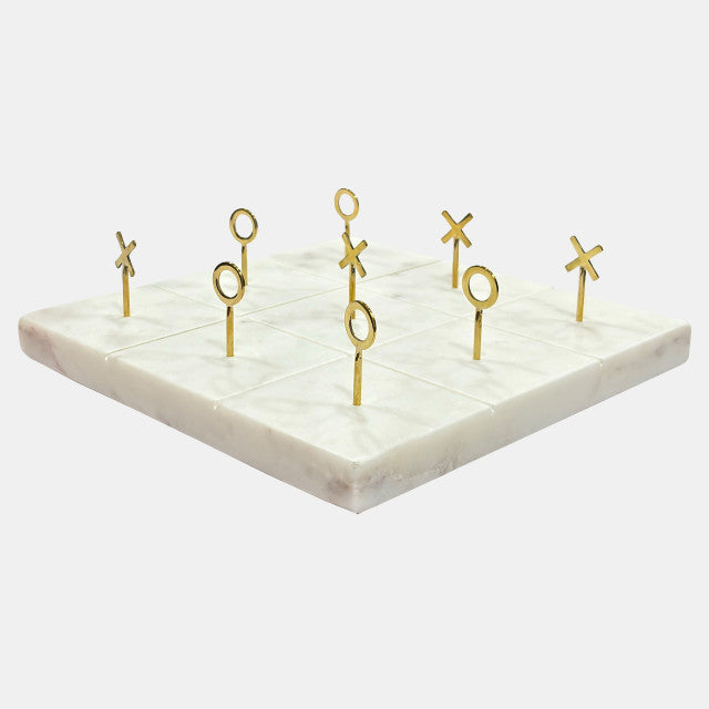 Marble Tic-Tac-Toe with Gold X & O