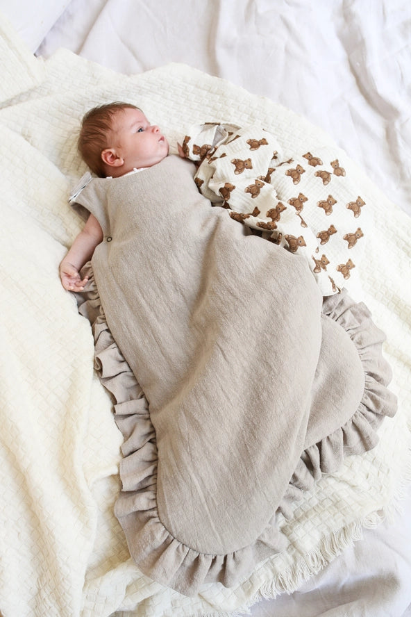 Linen Sleeping Bag with Frills