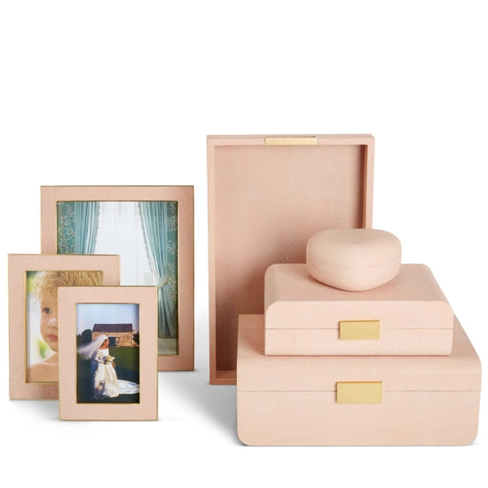 Aerin Shagreen Blush Jewelry Box