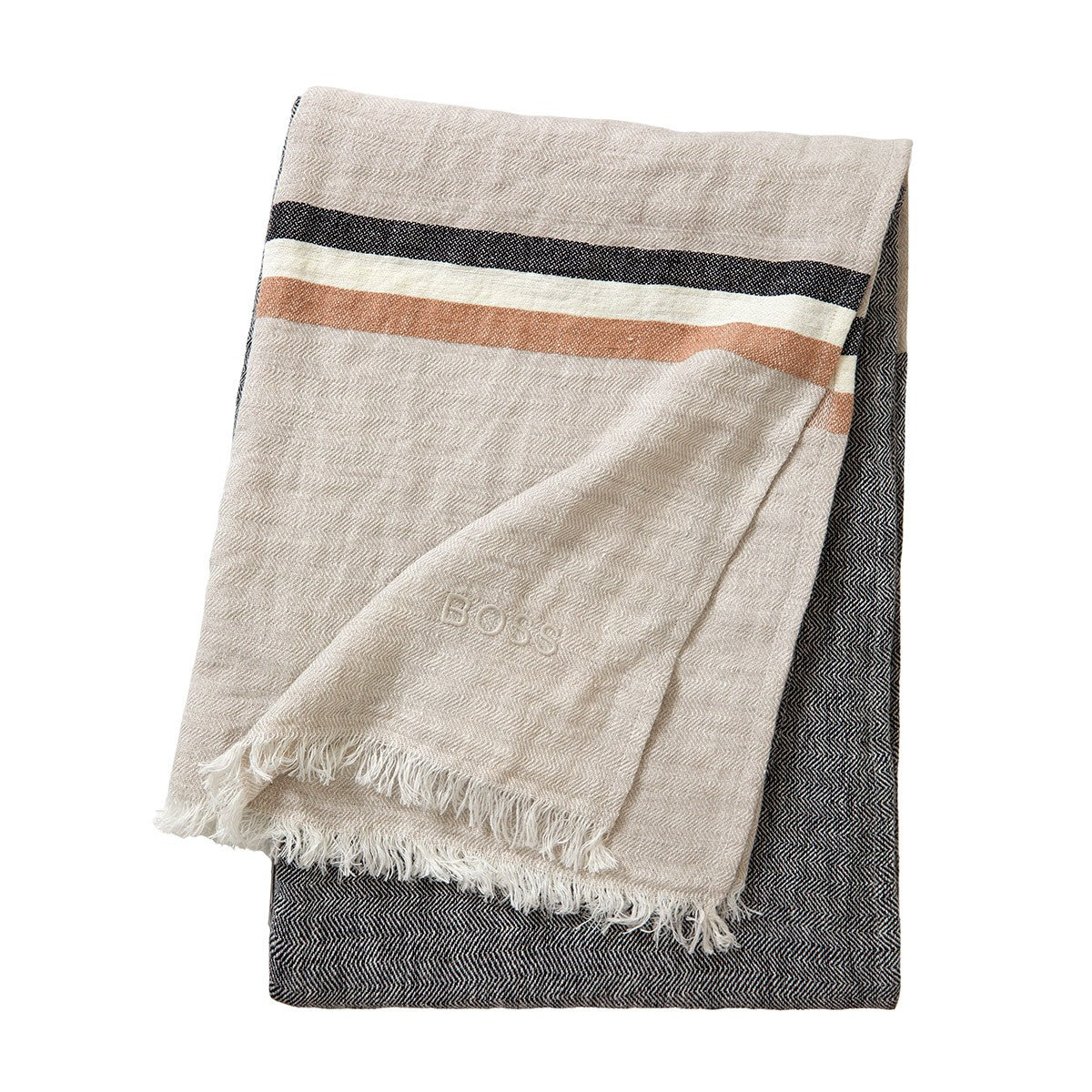 Boss Home Stripe Linen Throw Blanket