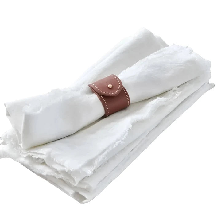 Soft Leather Napkin Rings Set of Four