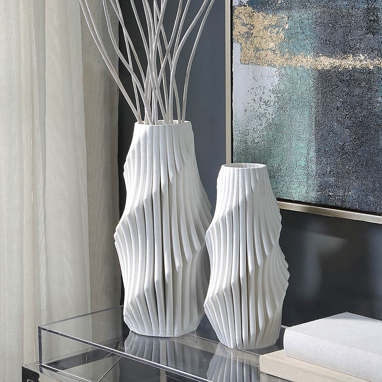 Spearman Tall Vase 8.5Dx17H