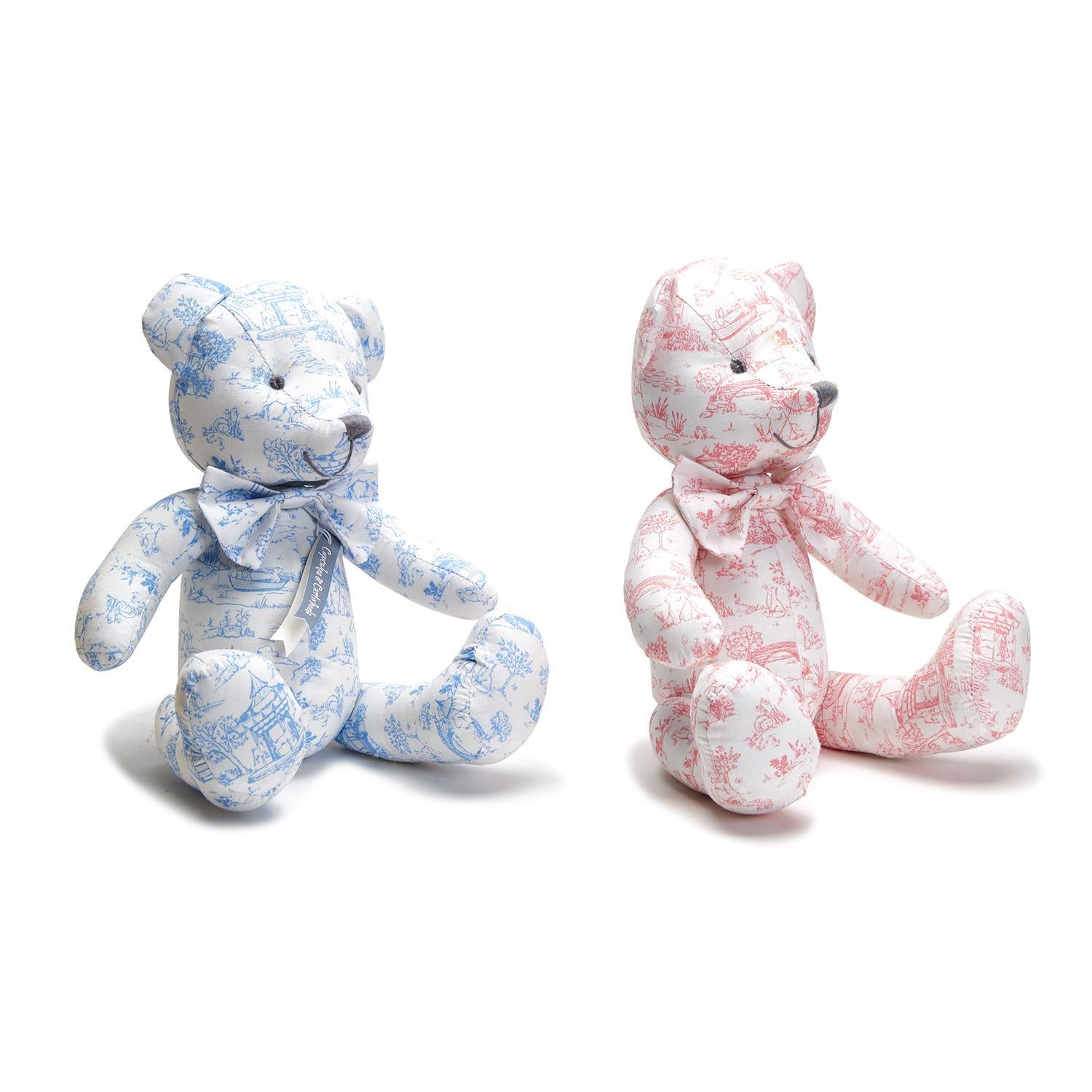 Toile Pattern Stuffed Teddy Bear