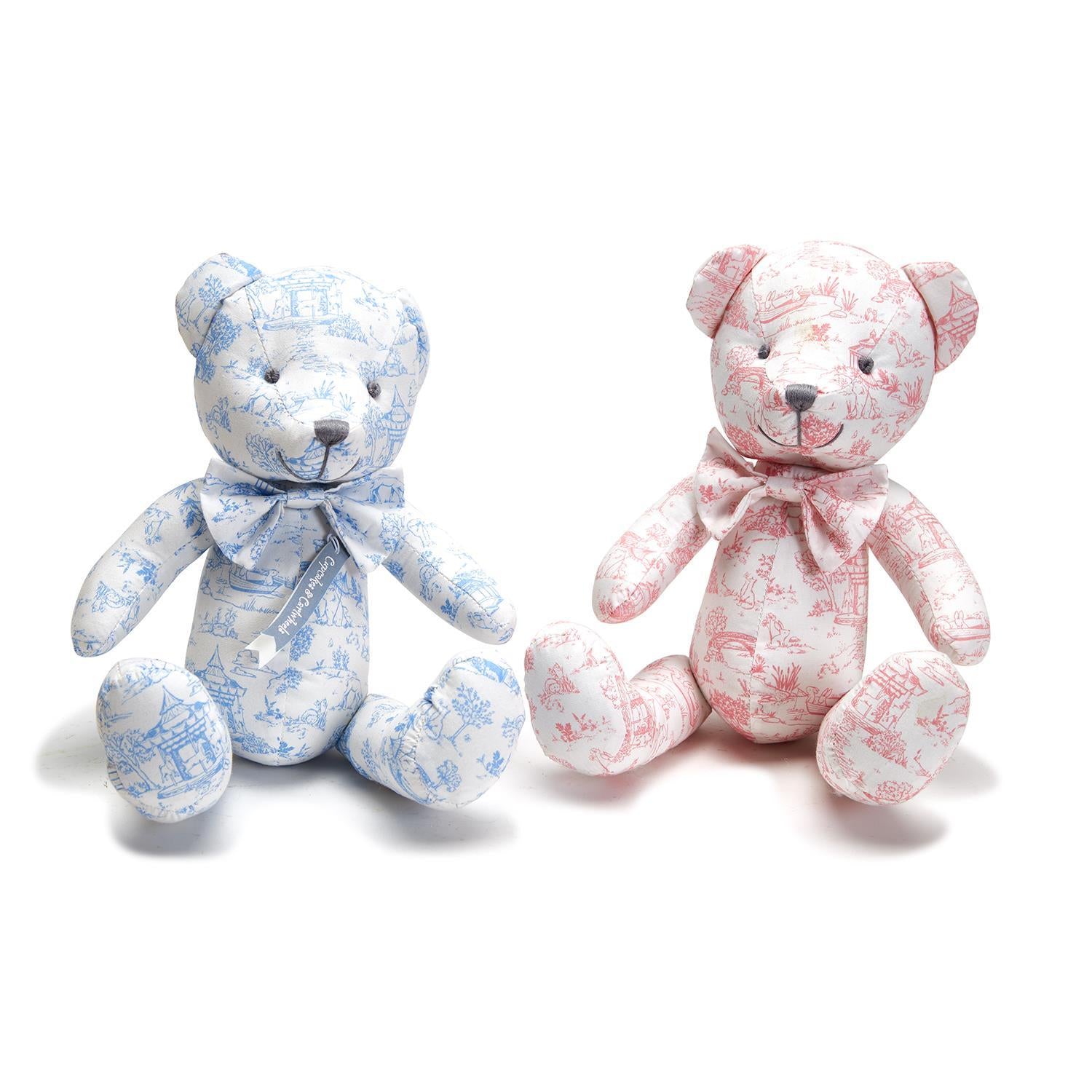 Toile Pattern Stuffed Teddy Bear