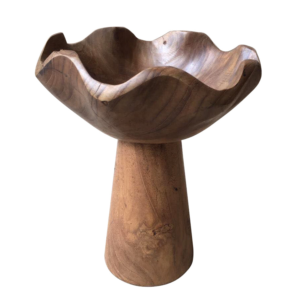 Teak Wood Pedestal Planter