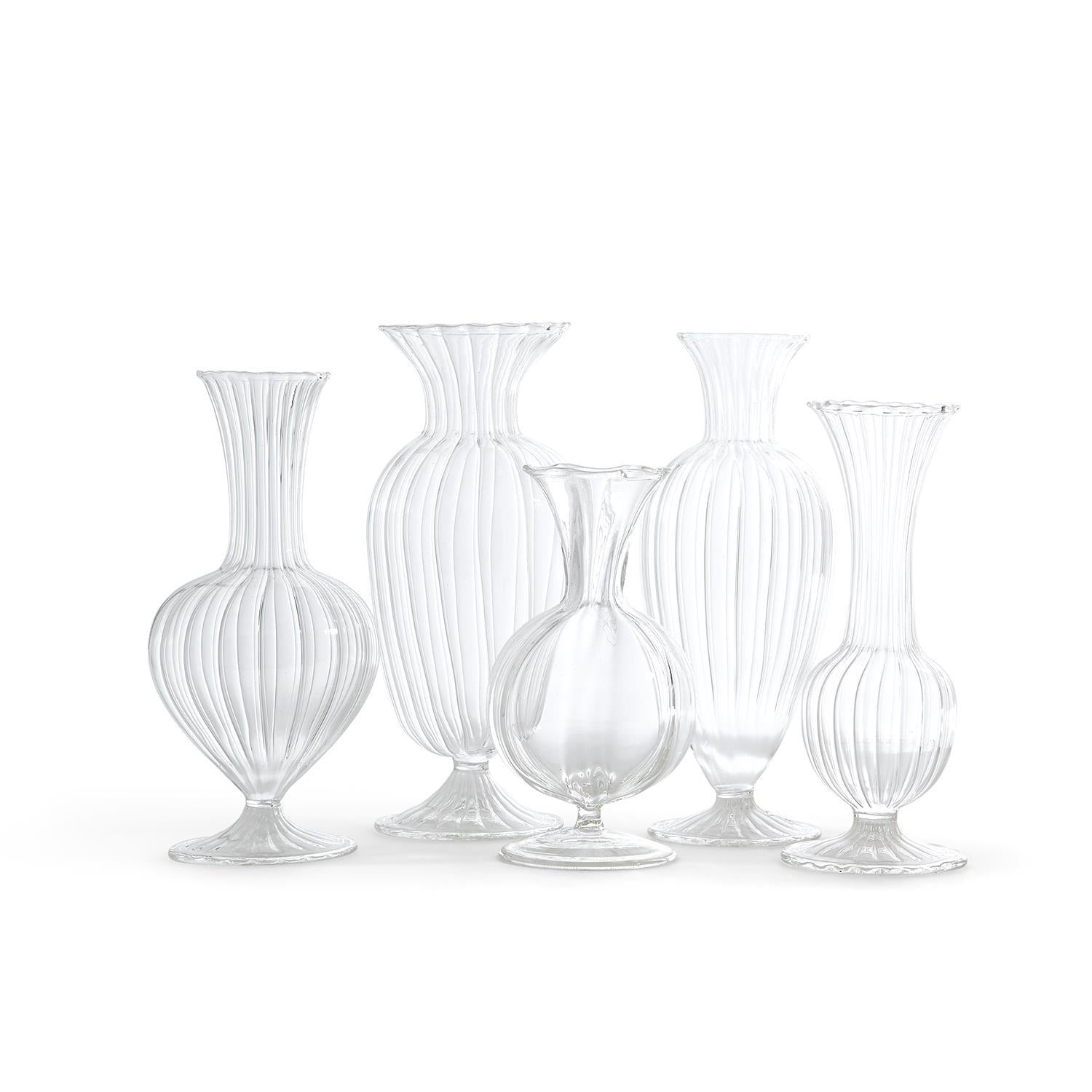 Verre Fluted Vase Set Of 5