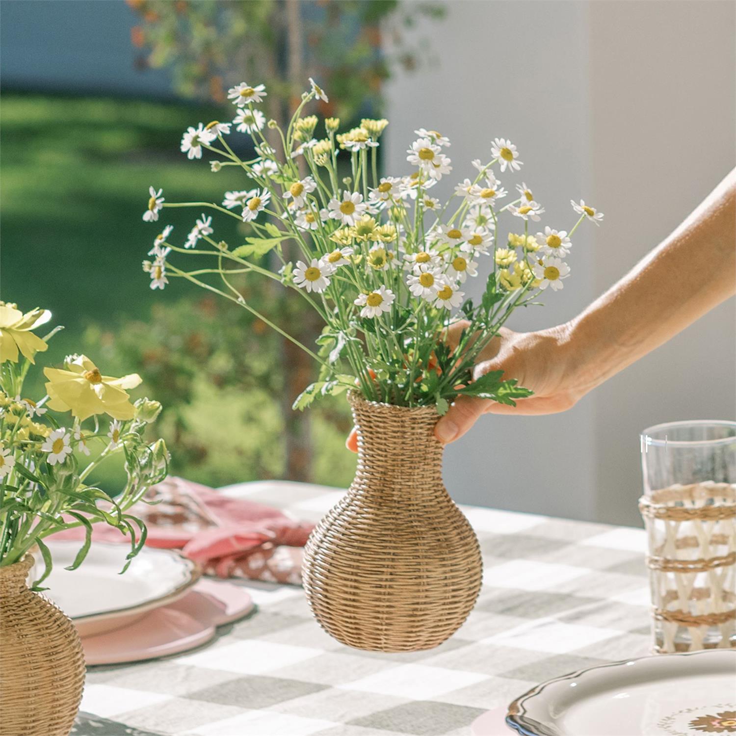 Natural Beauties Basket Weave Vase Set Of 5