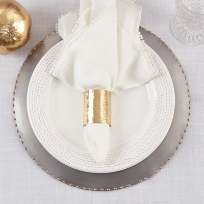 Hammered Napkin Ring 4PC