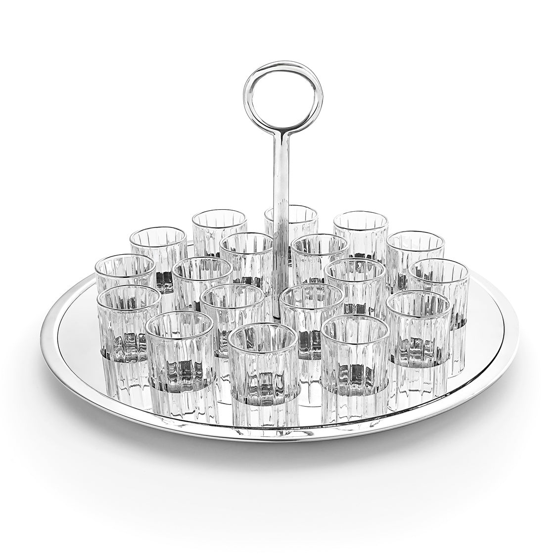 Set of 18 Shot Glasses with Tray