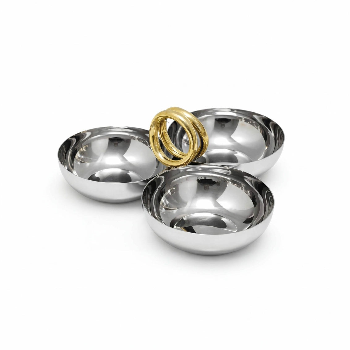 Sphere 3 Nut Dish with Gold Handle