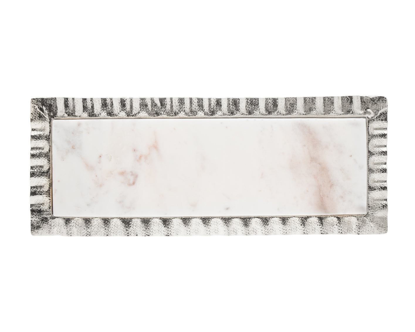 Ripple Silver Marble Tray