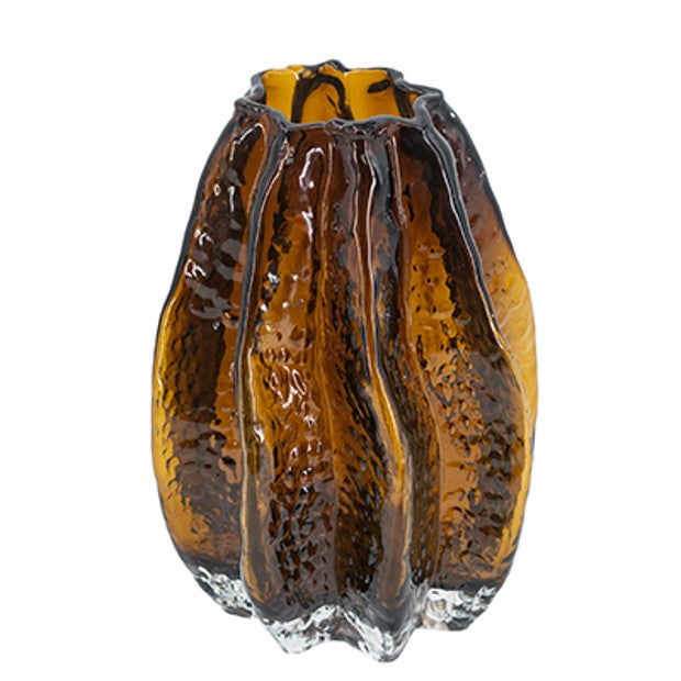 Textured Starfruit Glass Vase