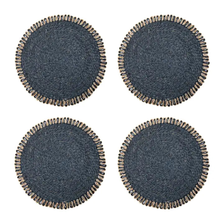 Loopy Abaca Navy & Natural Placemat Set of 4