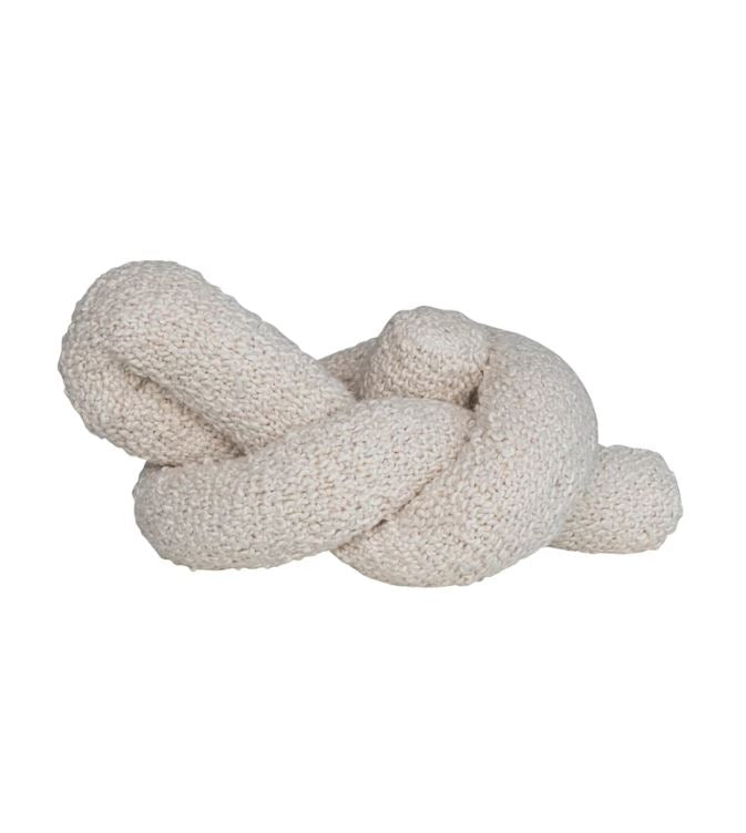 Woven Cotton Boucle Knot Pillow
