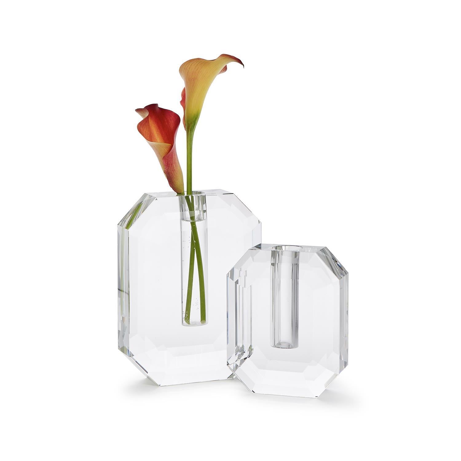 Set of 2 Radiant Crystal Vases