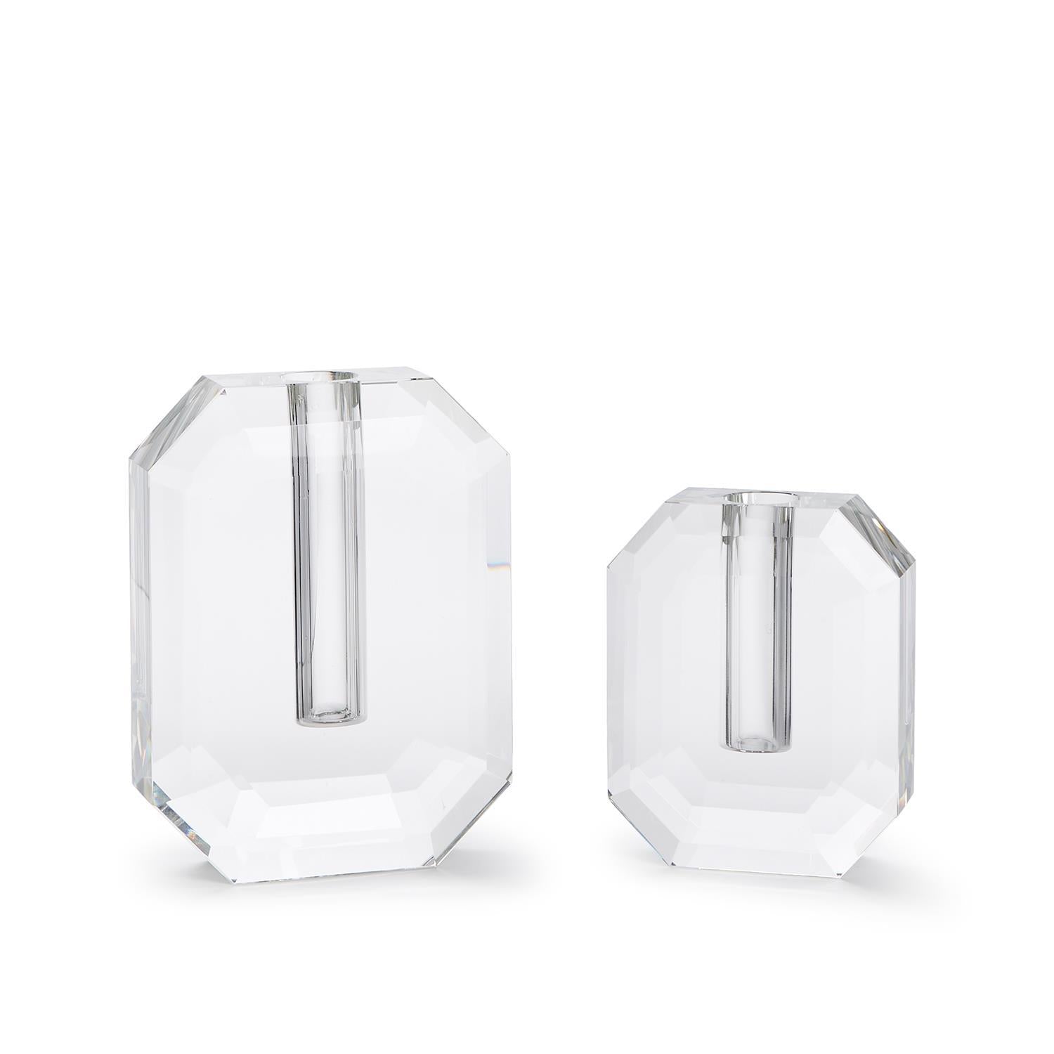 Set of 2 Radiant Crystal Vases