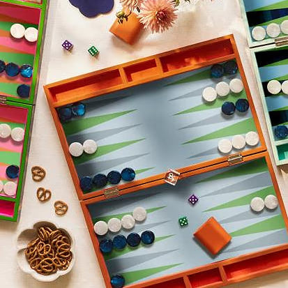 Lacquer Backgammon Orange Croc