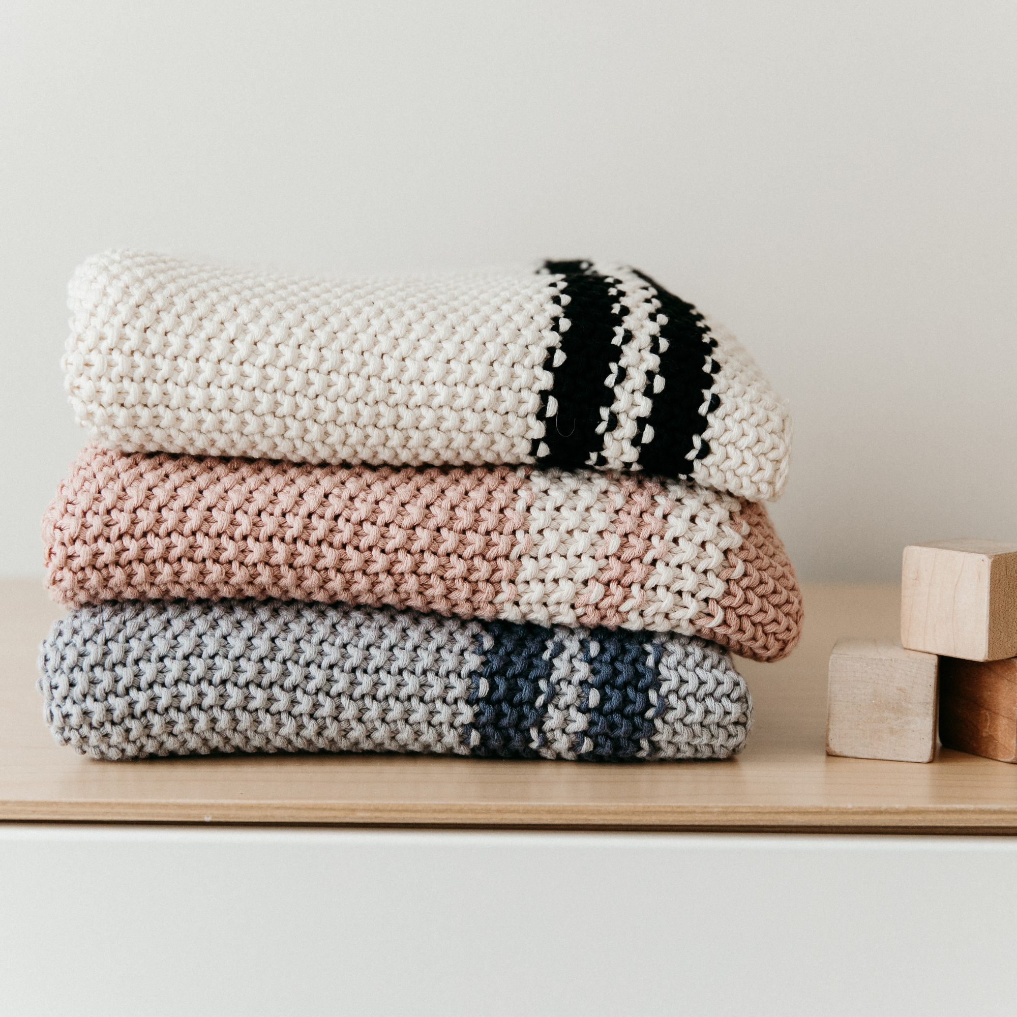 DH Marici Cool Blue Striped Baby Blanket