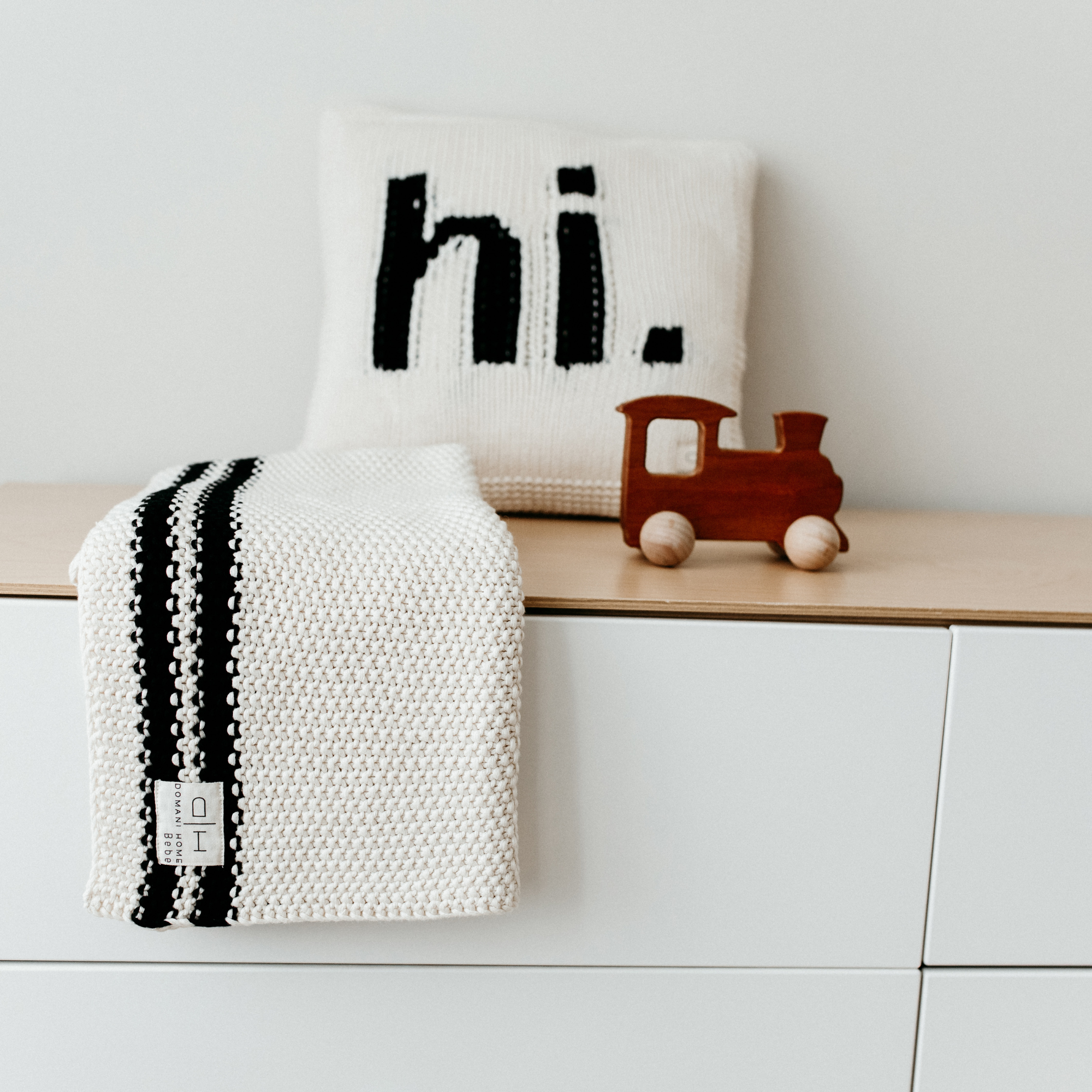 DH Marici Black Striped Baby Blanket