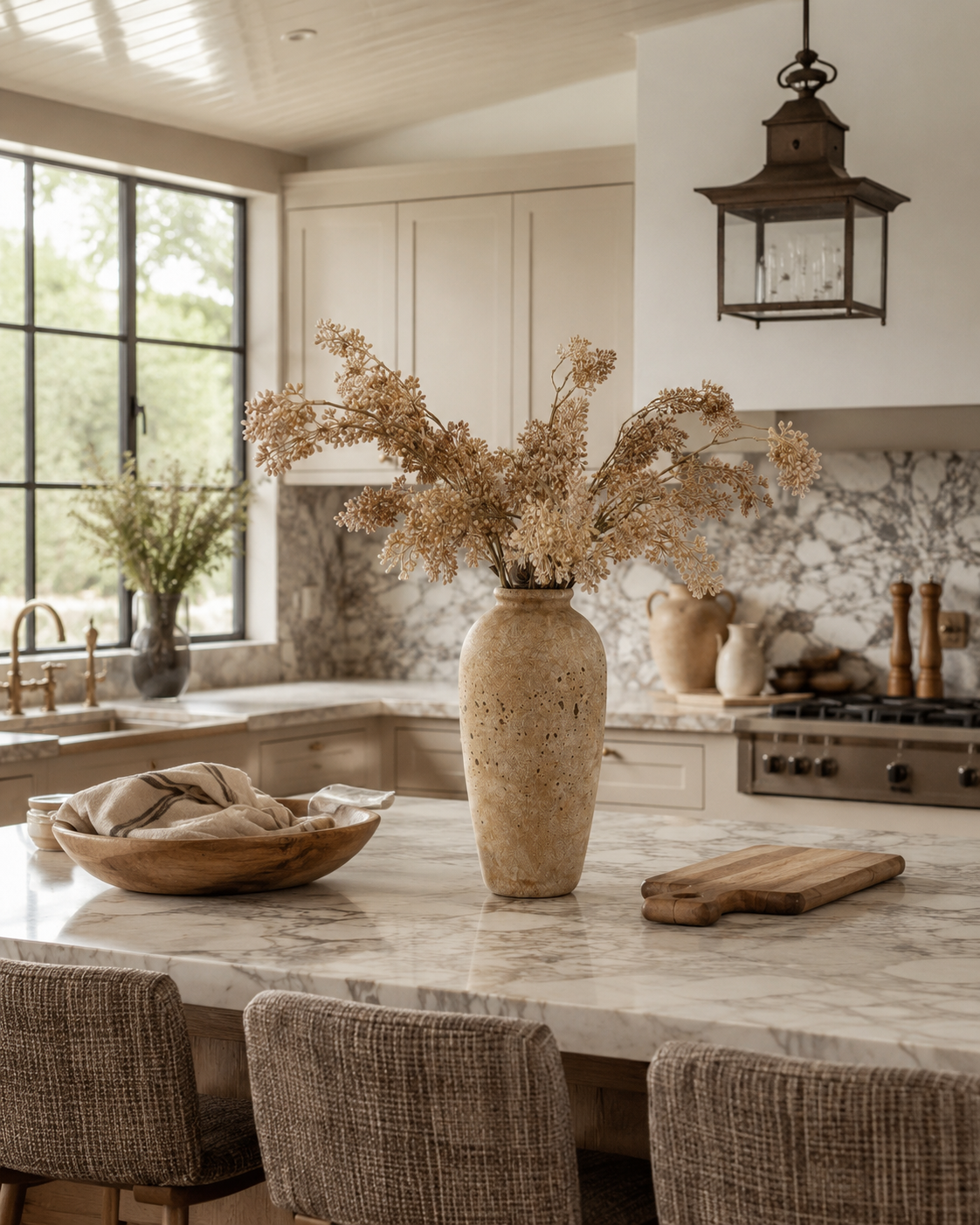 Cream Seed Distressed Vase Arrangement