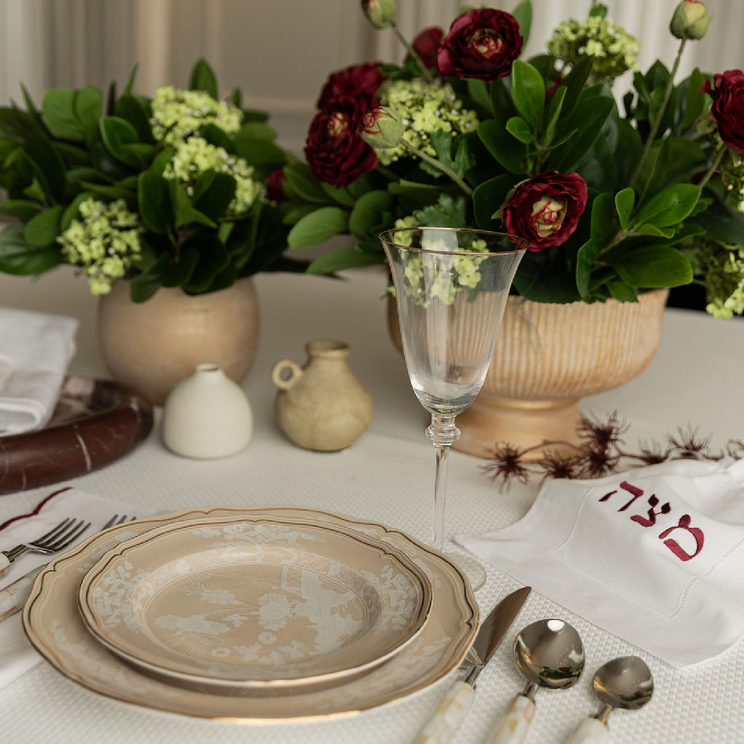 Hemstitch Wine Matza Bags Set Of 6