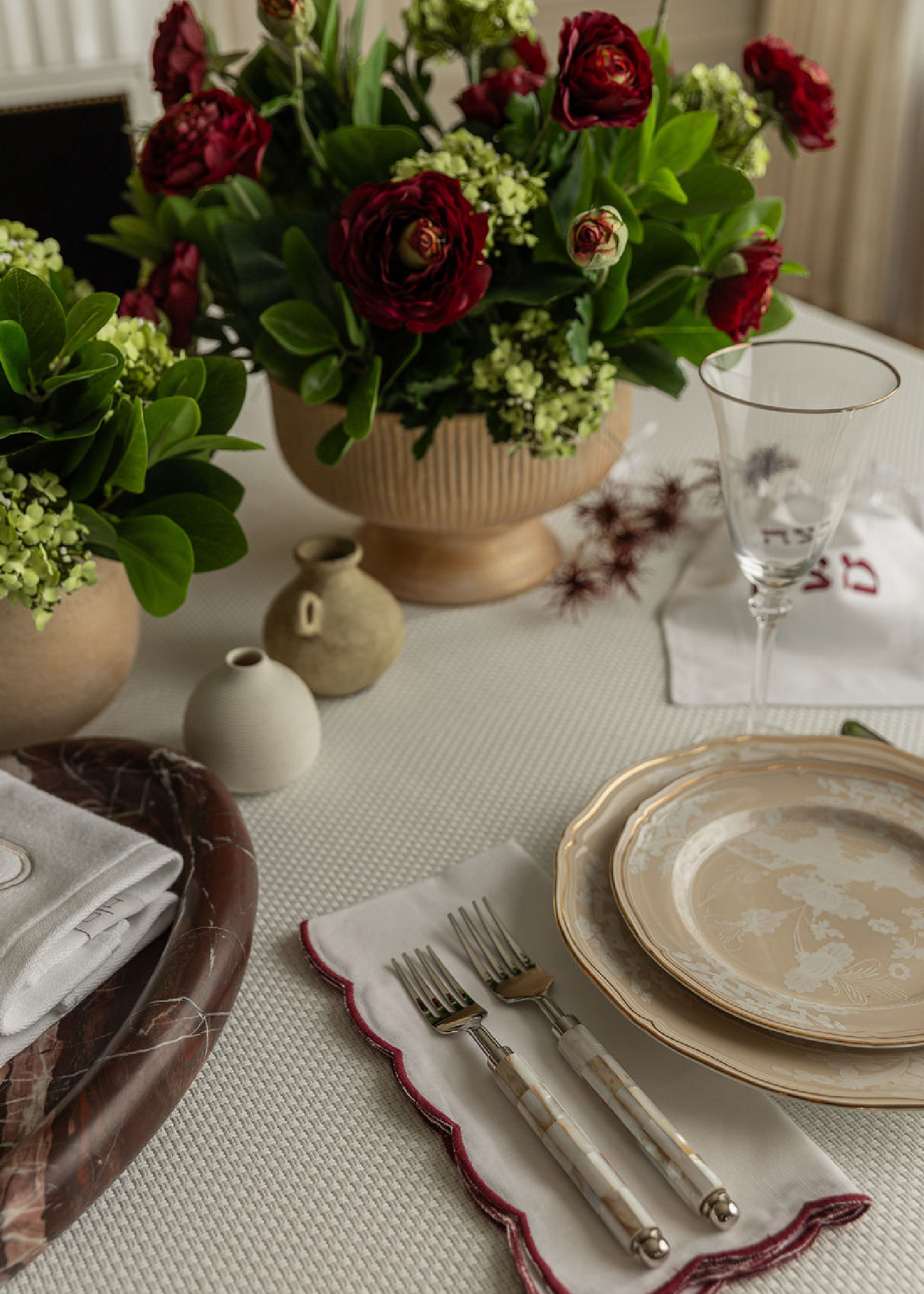 Wine Scallop Napkin Set of 6