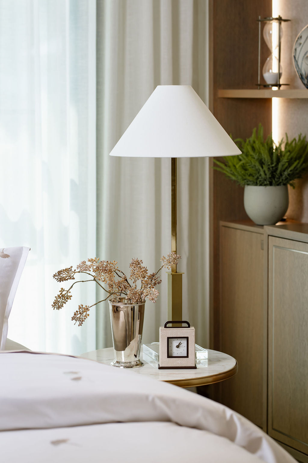 Gold Spine Lamp on Crystal Glass Base