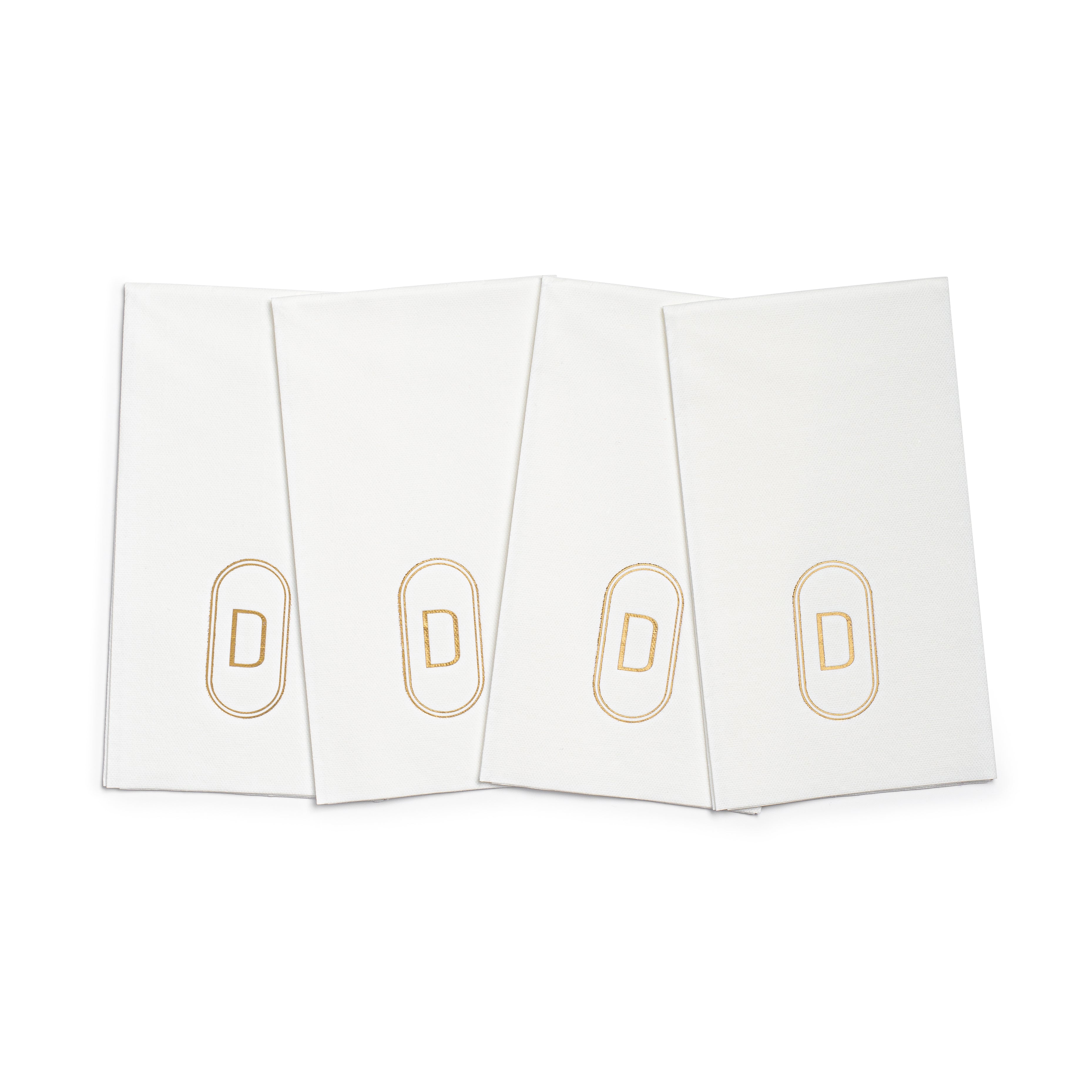 Gold Oval Napkins With Acrylic Tray Gift Set