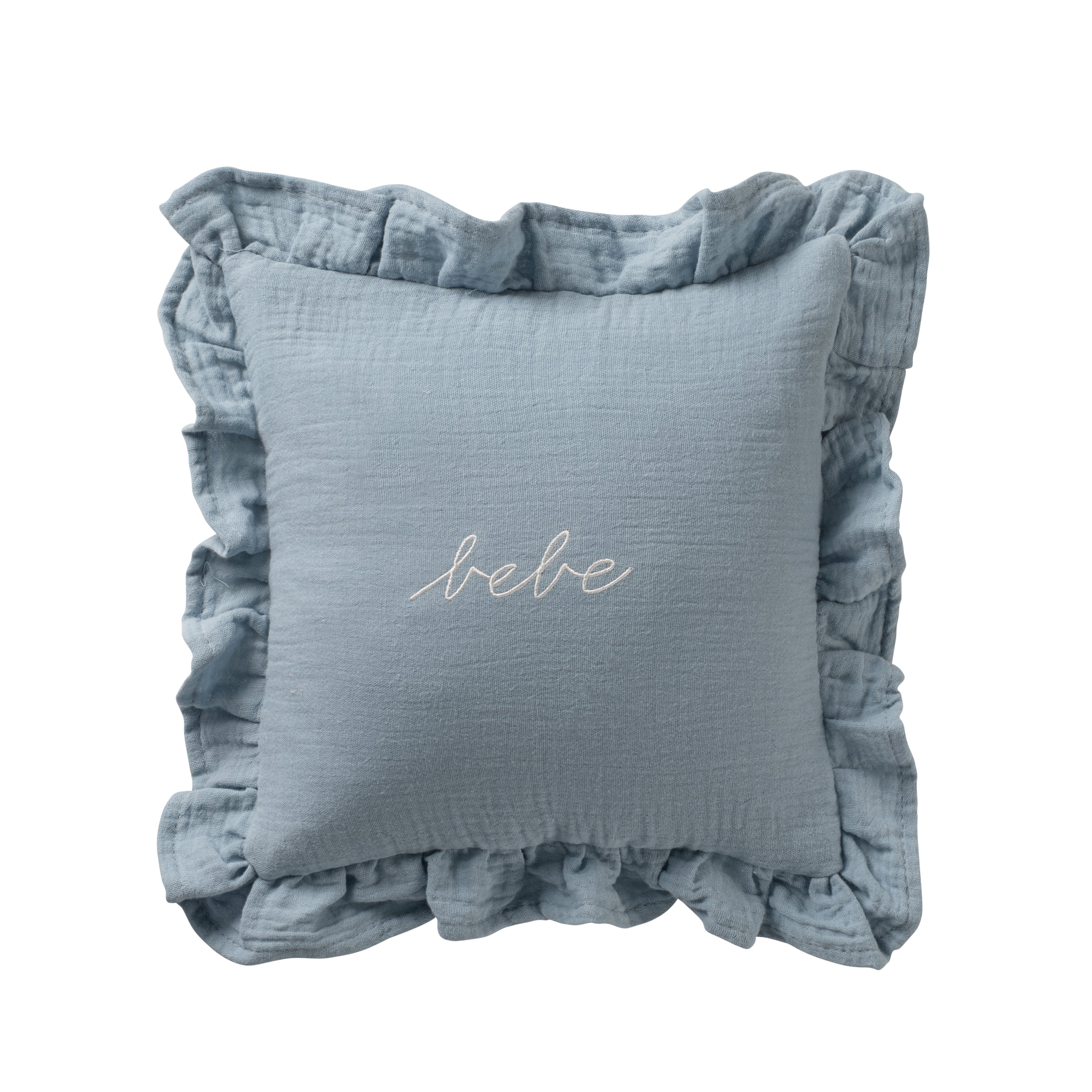 DH Blue Gauze Bebe Ruffle Accent Pillow