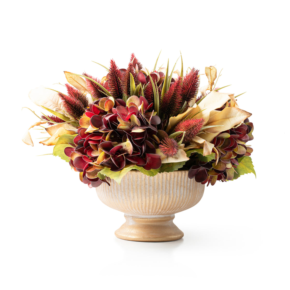 DH Gold and Burgundy Pot Arrangement