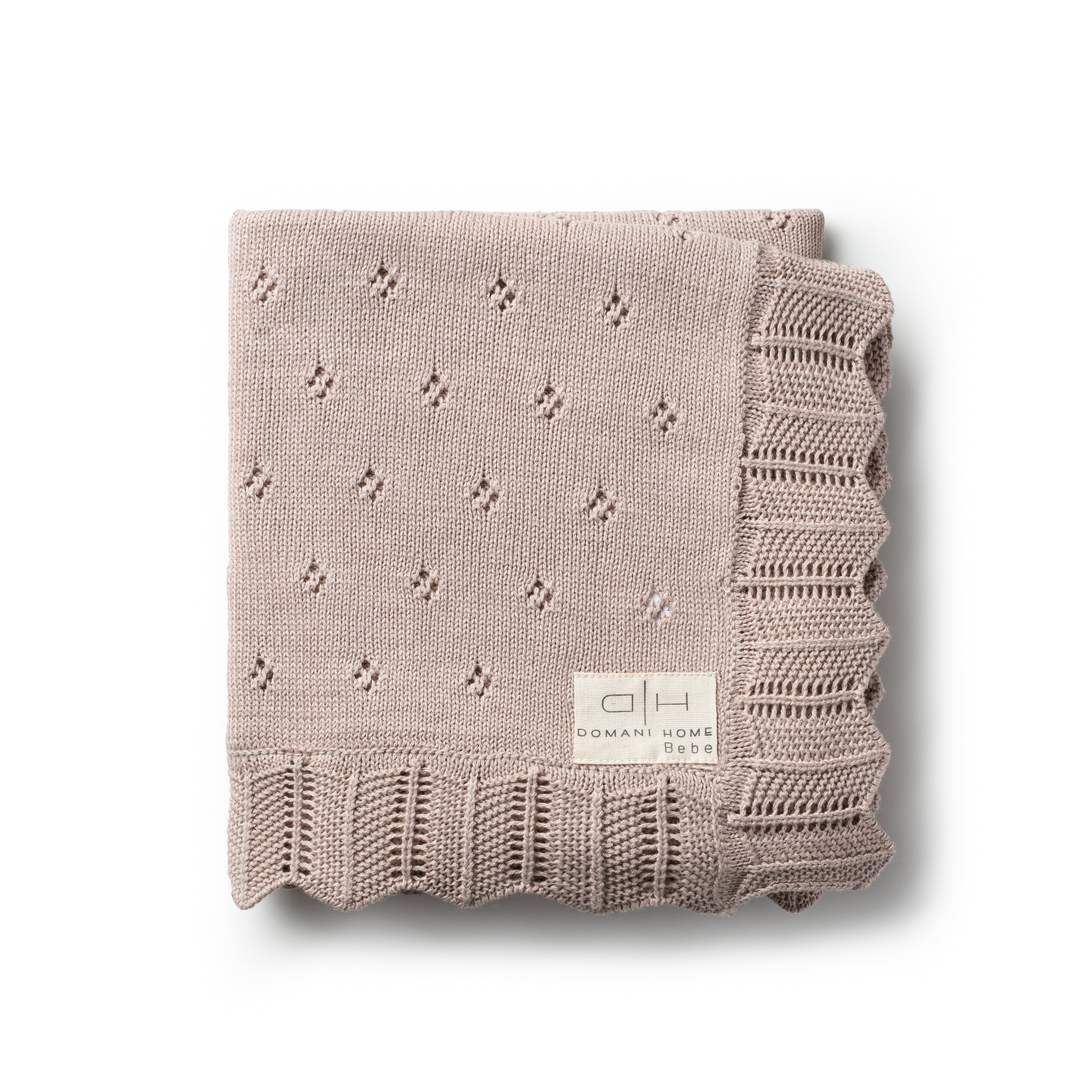 DH Scalloped Pointelle Blanket Rice