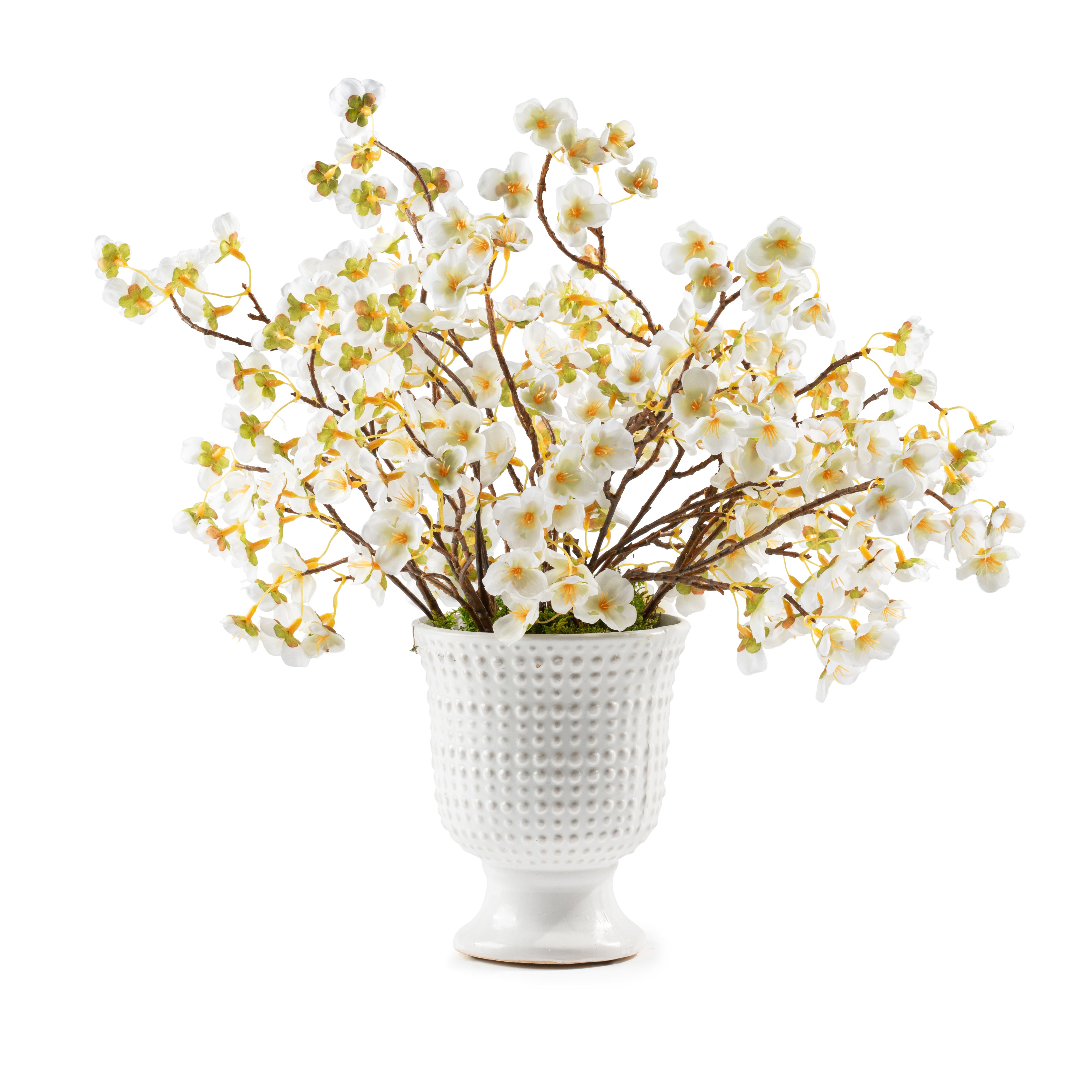 DH Cherry Blossom in Beaded Ceramic Pedestal Vase