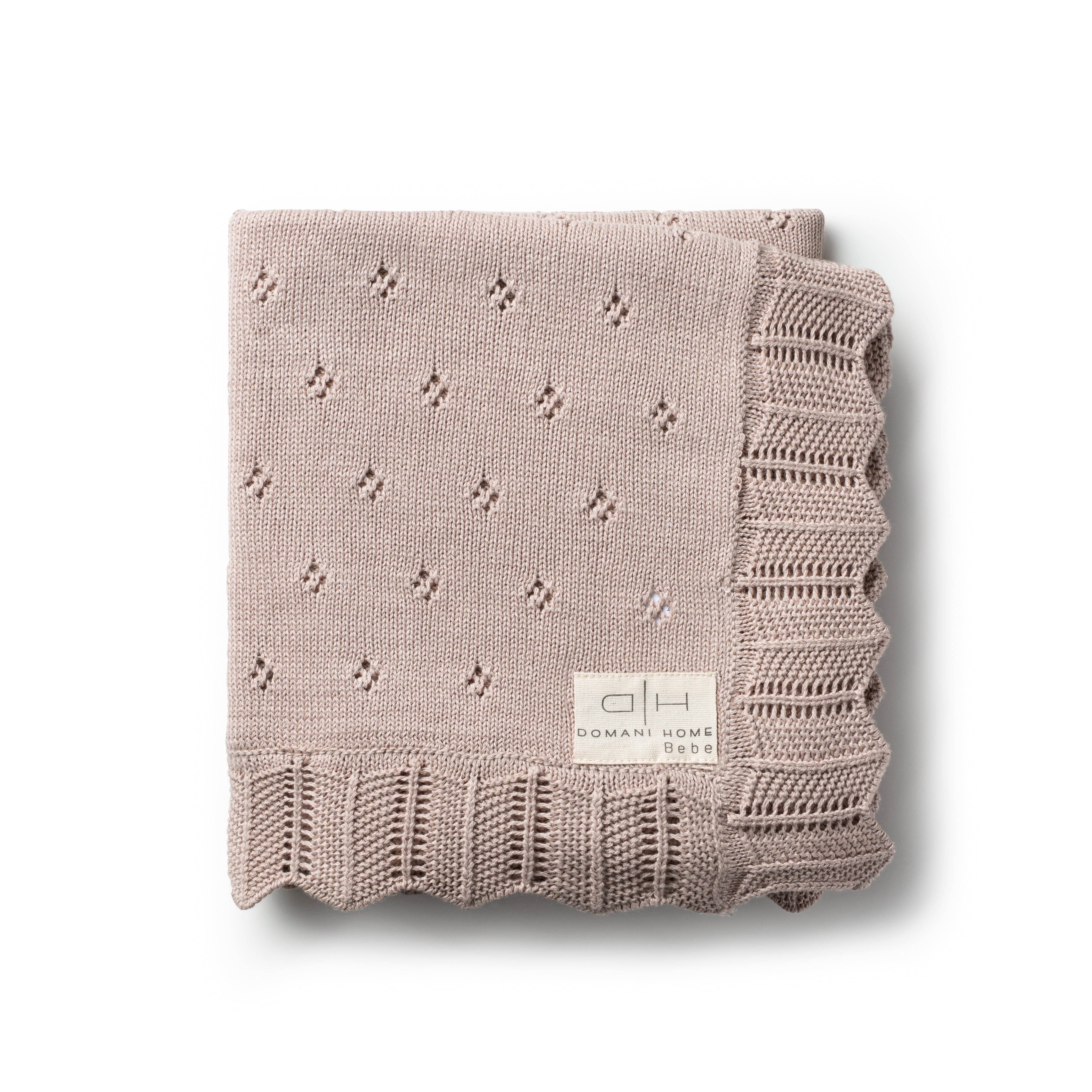 DH Scalloped Pointelle Blanket Blush Pink Rice