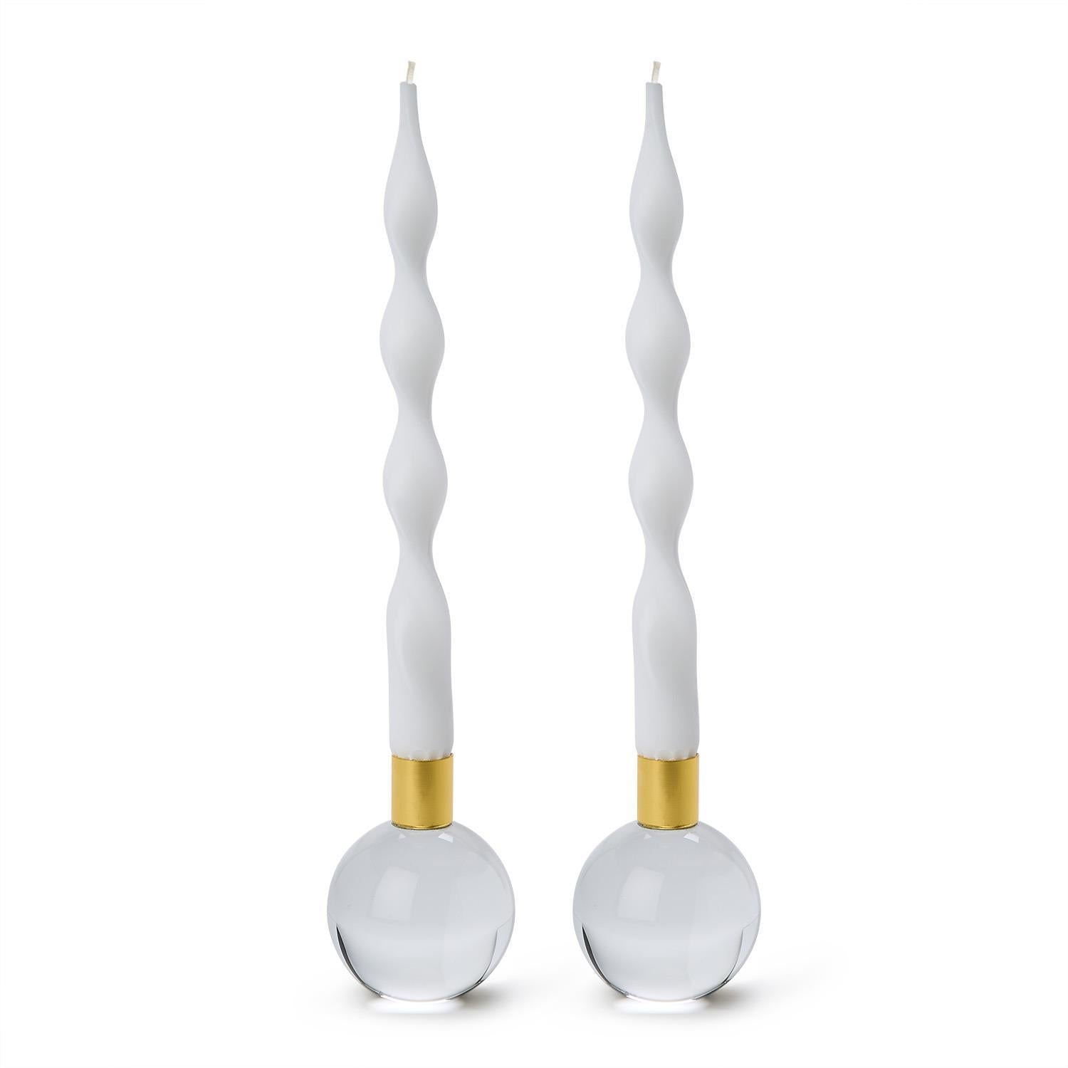 Set of 2 Color Pop Taper Candlestick Candleholders
