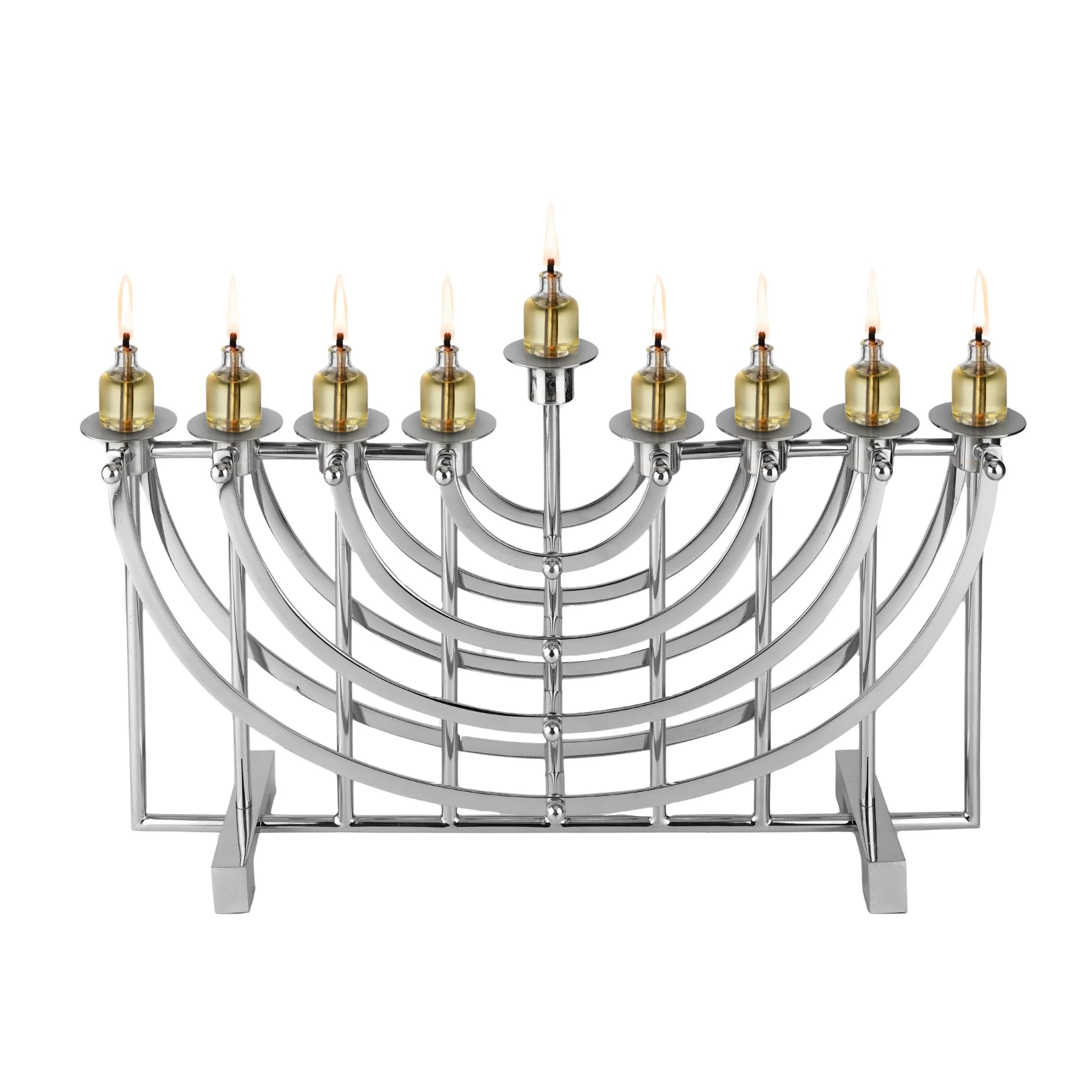Suspension Mirrored Stainless Steel Menorah