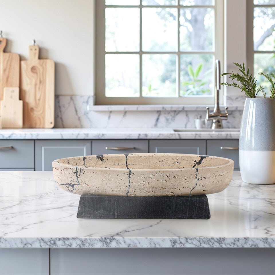 Gorda Crackle Travertine Bowl