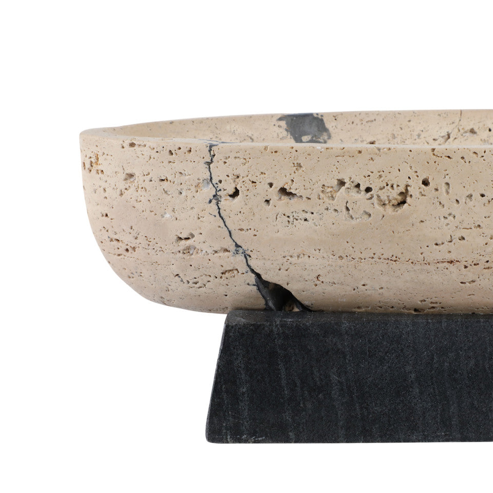 Gorda Crackle Travertine Bowl