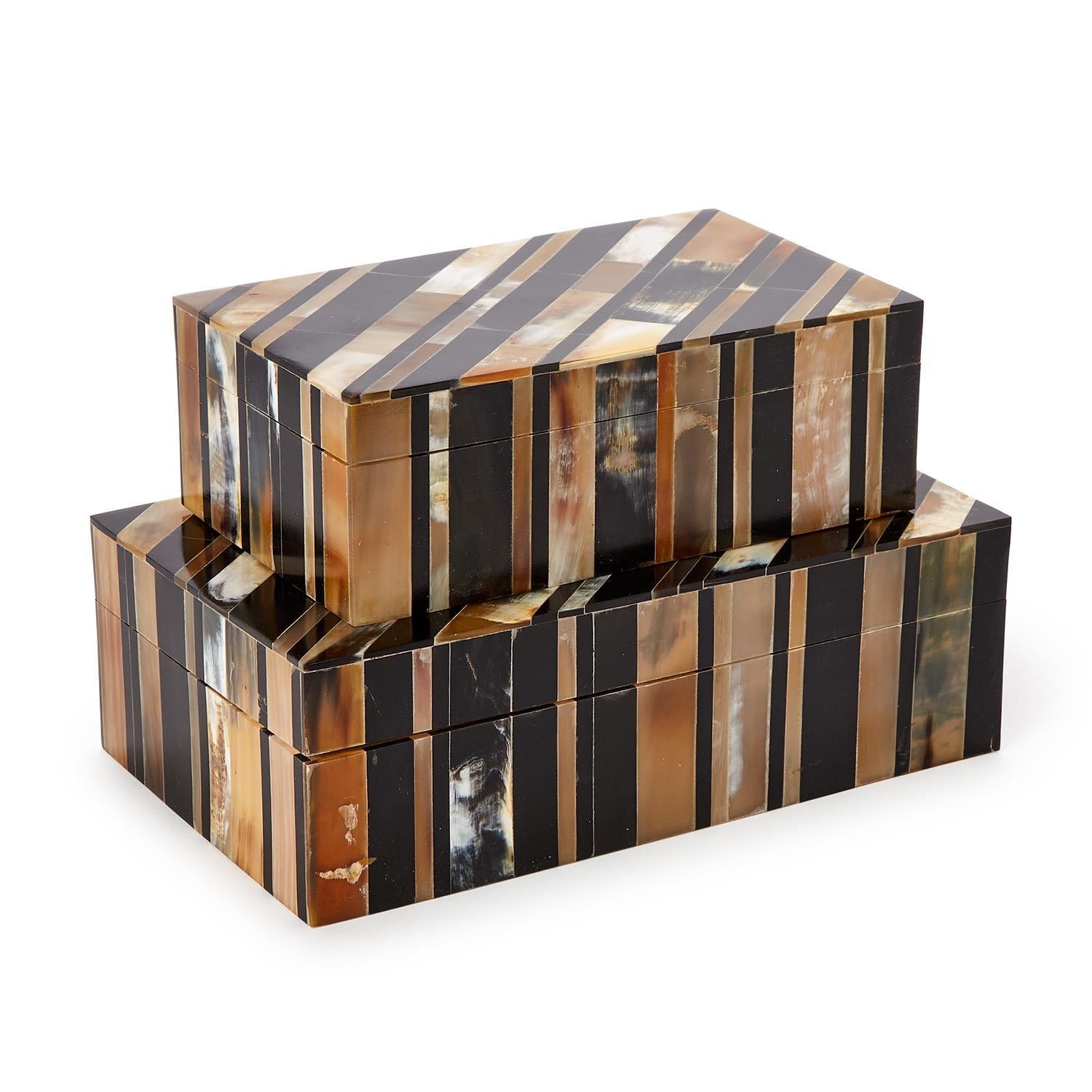 Set of 2 Stefano, Genuine Horn Covered Box