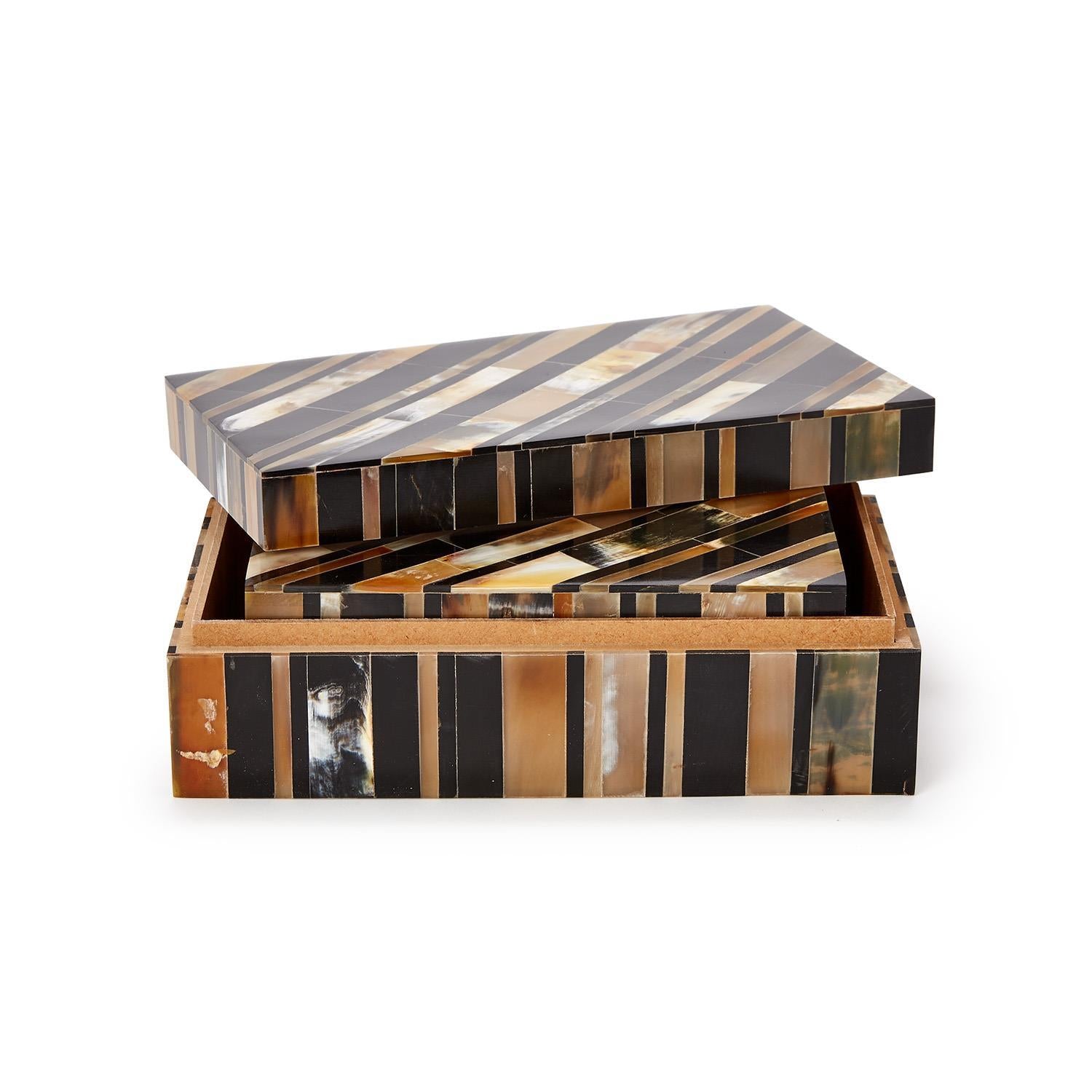 Set of 2 Stefano, Genuine Horn Covered Box